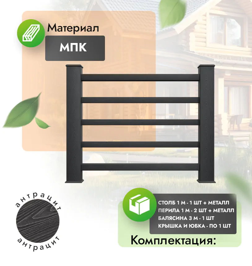 Комплект ограждения Classico (с металлом) - Антрацит